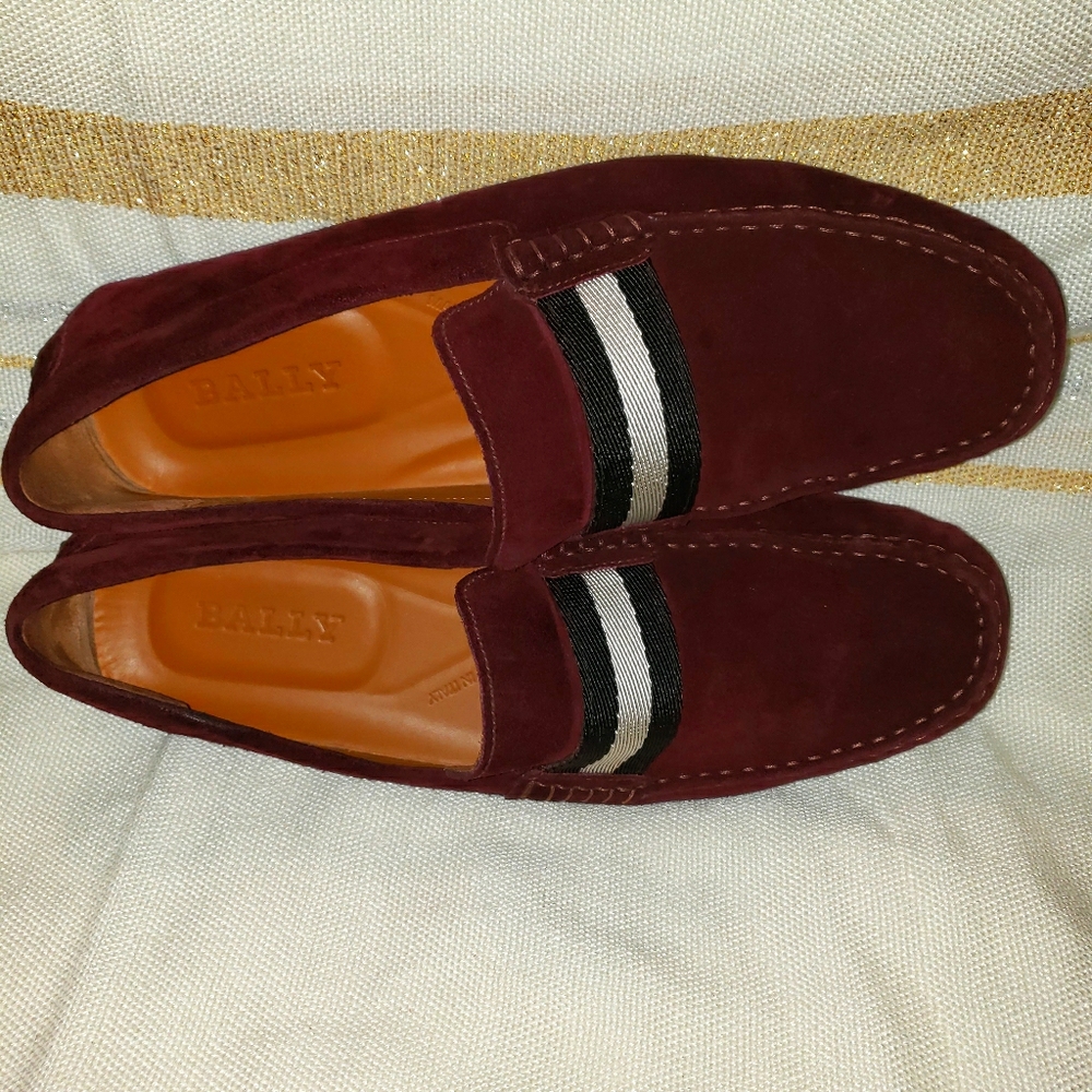 BALLY PURPLE PEARCE SUEDE PENNY LOAFERS MOCASSINS